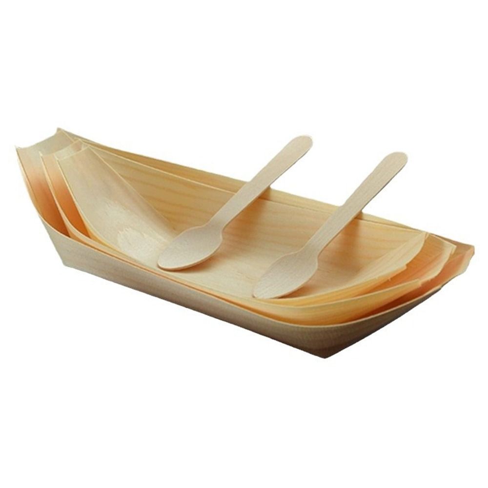 Food In Japanese Snacks - Assiette en bois jetable multi-tailles en
