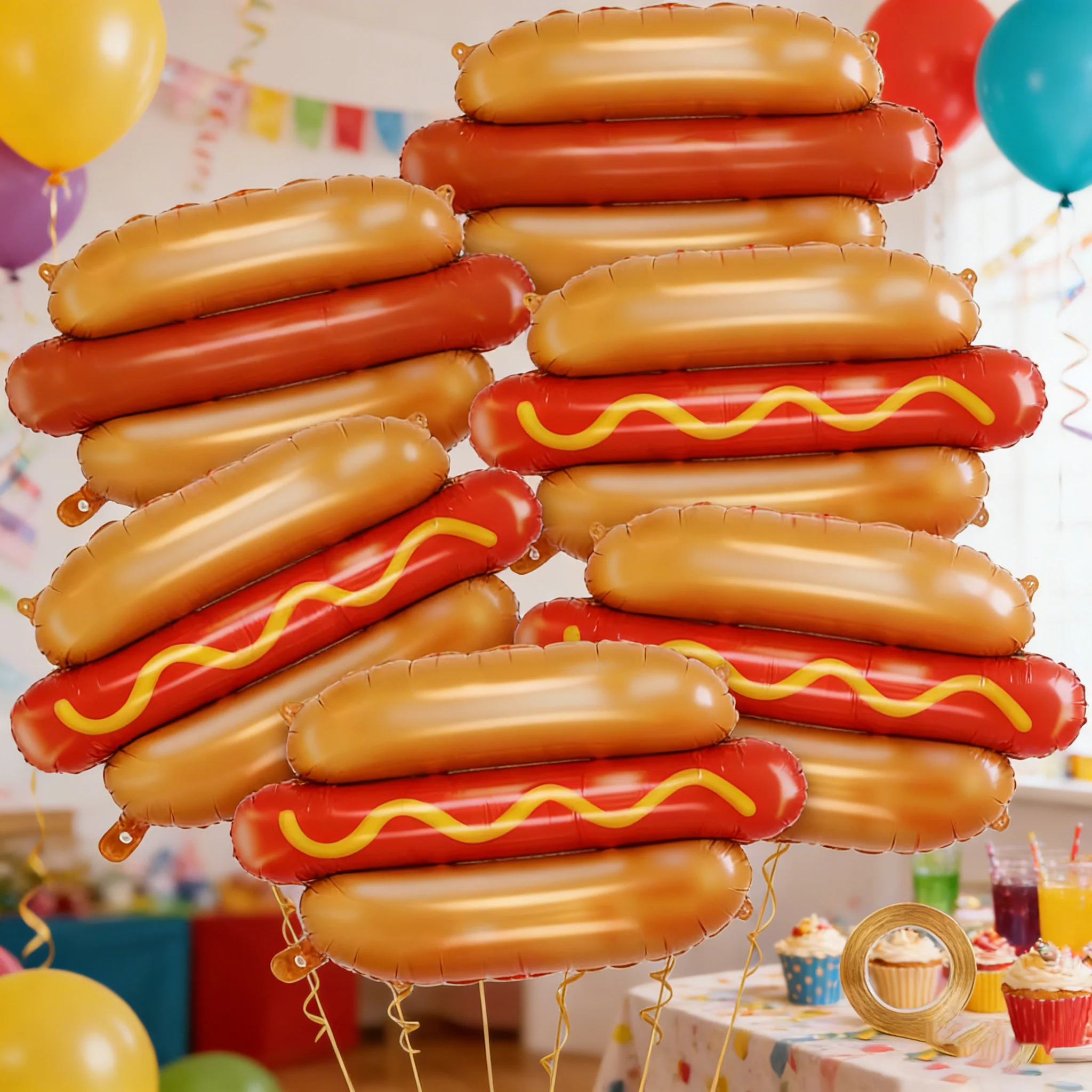 Food Giant Snacks - 6 ballons géants en forme de