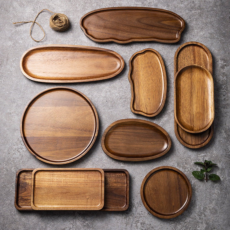 Food In Japanese Snacks - Vaisselle plateau alimentaire en bois massif