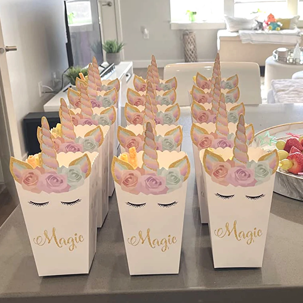 Boîte à pop-corn licorne 6/12  - Food Snacks For Baby Shower avis et prix
